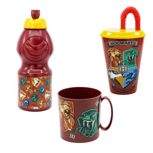 Harry Potter: Σετ School Shields - Κούπα (350 ml), Παγούρι (430 ml), Μπουκάλι (400 ml)