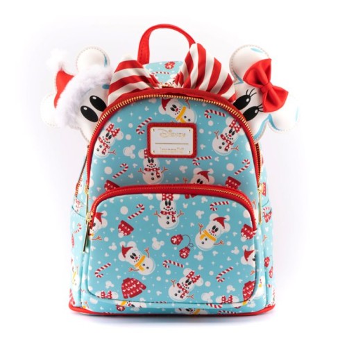 Loungefly: Disney - Mickey And Minnie Snowman Aop Mini Σακίδιο πλάτης με στέκα