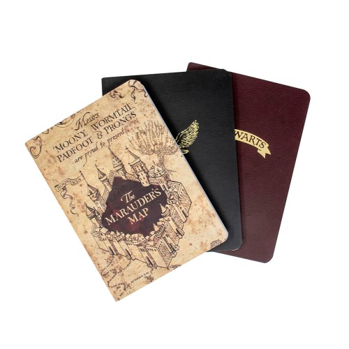 Harry Potter: Σετ με 3 A6 Σημειωματάρια - Icons & Map