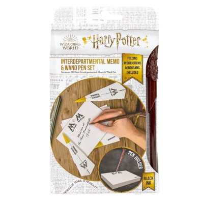 Harry Potter: Σετ Χαρτάκια Σημειώσεων & Στυλό Μαγικό Ραβδί - Hogwarts Shield