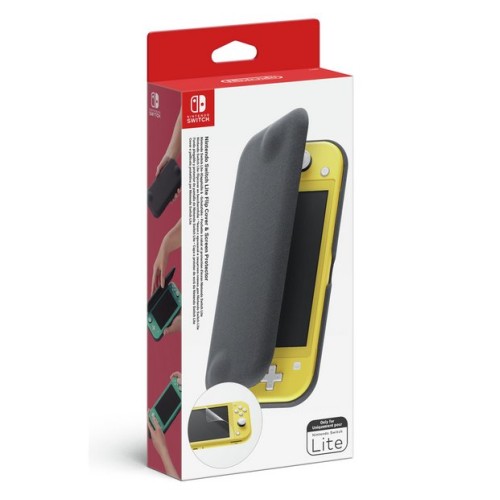 Nintendo Flip Cover & Screen Protector Υφασμάτινη Θήκη Προστασίας για Κονσόλα Switch Lite Γκρι