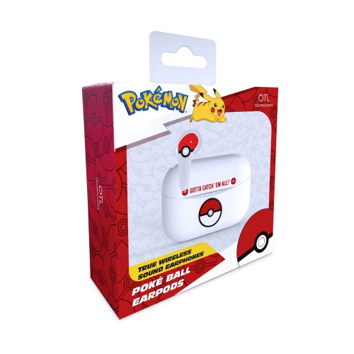 OTL Pokeball In-ear Bluetooth Handsfree Ακουστικά με Θήκη Φόρτισης Λευκά