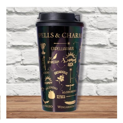 Harry Potter: Θερμός με βιδωτό καπάκι - Spells & Charms (Διπλά Τοιχώματα)