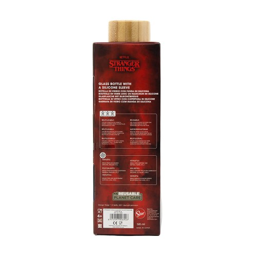 Stranger Things - Young Adult Γυάλινο Μπουκάλι με καπάκι Σιλικόνης (585 ml)