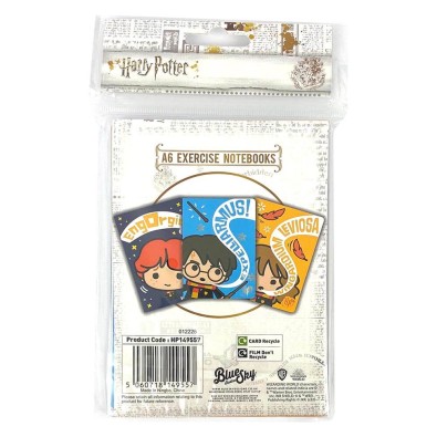 Harry Potter: Σετ 3 Σημειωματάρια Ασκήσεων A6 - Kawaii
