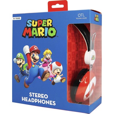 OTL Tween Super Mario Icon Ενσύρματα On Ear Παιδικά Ακουστικά Κόκκινα