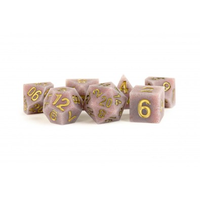 16mm Sharp Edge Silicone Rubber Poly Dice Set Volcanic Soot