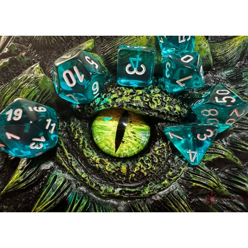 Chessex Translucent Polyhedral 7-Die Set - Teal/White