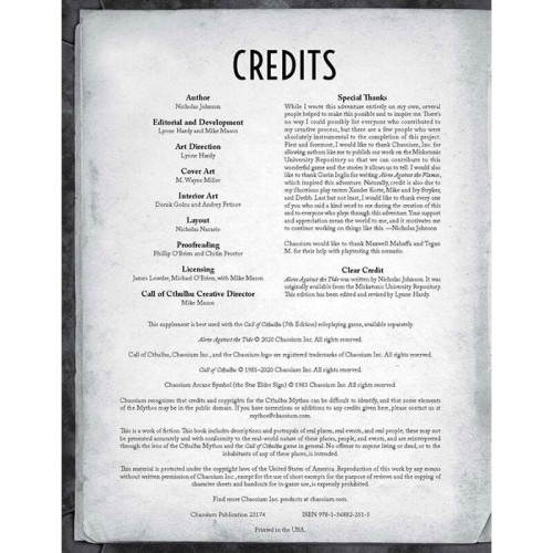Call of Cthulhu RPG - Alone Against the Tide