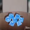 Borealis Polyhedral Sky Blue/White Luminary Dice Set x7