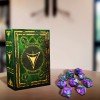 Elder Dice Polyhedral Yellow Sign Masked Purple & Green