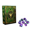 Elder Dice Polyhedral Yellow Sign Masked Purple & Green