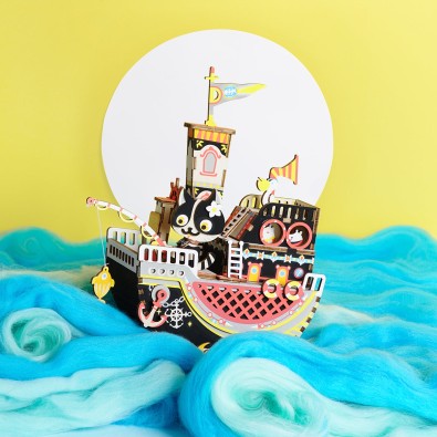 Robotime: Fishing Kitty - 3D Παζλ - 96pc