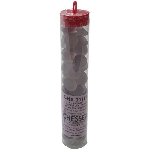 Gaming Glass Stones in Tube - Frosted Crystal Lilac (40)