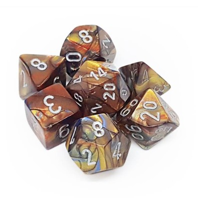 Lustrous Mini-Polyhedral Gold/silver 7-Die set