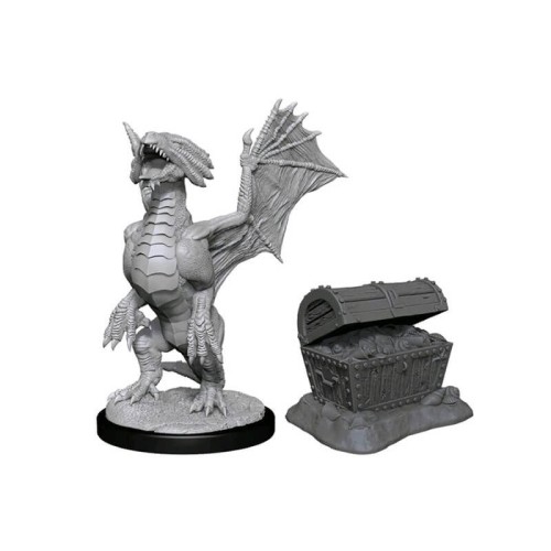 D&D Nolzur's Marvelous Miniatures - Bronze Dragon Wyrmling & Pile of Sea found Treasure