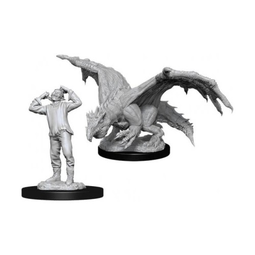 D&D Nolzur's Marvelous Miniatures - Green Dragon Wyrmling & Afflicted Elf