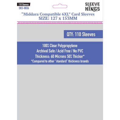 Sleeve Kings Middara Compatible 6XL Card Sleeves (127 x 153) - 110 Pack