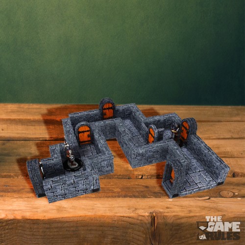 WarLock Tiles: Expansion Pack - 1 in. Dungeon Straight Walls