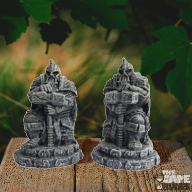 Dwarf Statue With Hammer Kneeling (x2)