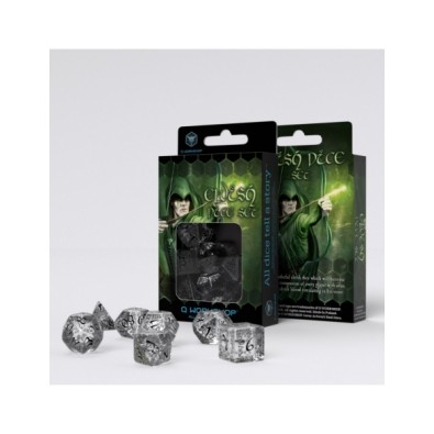 Elvish Translucent & black Dice Set