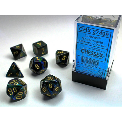 Lustrous Shadow/Gold Polyhedral 7-Die Set