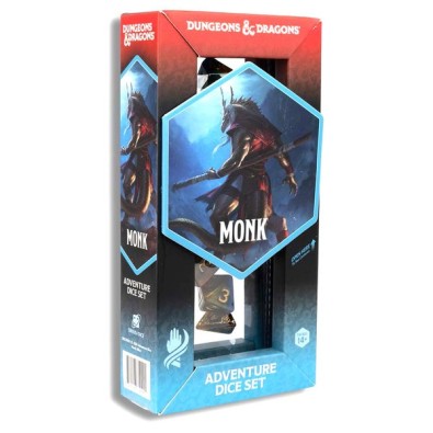 D&D Adventure Dice Monk Blue/Gold (12)