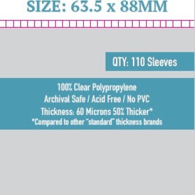 Sleeve Kings Card Game Card Sleeves (63.5x88mm) - 110 Pack - SKS-8810