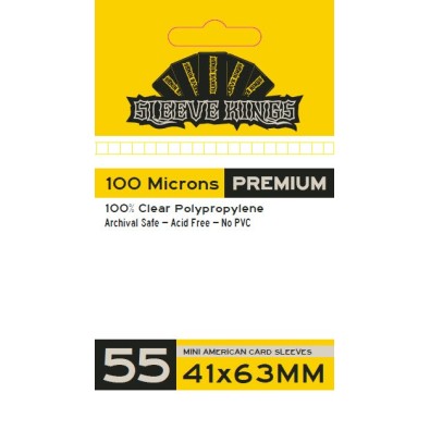 Sleeve Kings Premium Mini American Card Sleeves (41x63mm) - 55 Pack, 100 Microns - SKS-9901