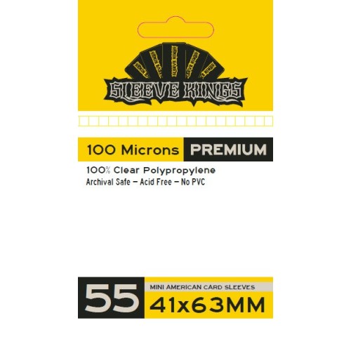 Sleeve Kings Premium Mini American Card Sleeves (41x63mm) - 55 Pack, 100 Microns - SKS-9901