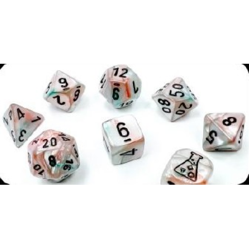 Lab Dice 6 Nebula Polyhedral Black Light Special/white 7-Die Set