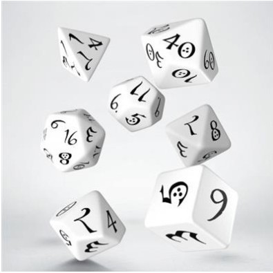 Classic RPG Dice Set: White & Black