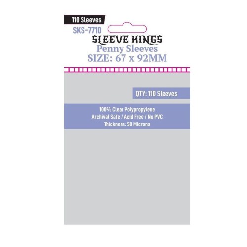 Penny Card Game Card Sleeves (67x92mm) - 110 Pack, 50 Microns