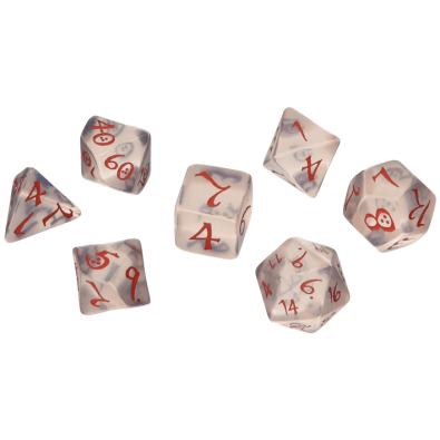 Classic RPG Dice Set: Translucent & Blue-Red