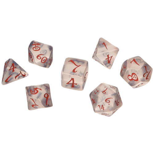 Classic RPG Dice Set: Translucent & Blue-Red