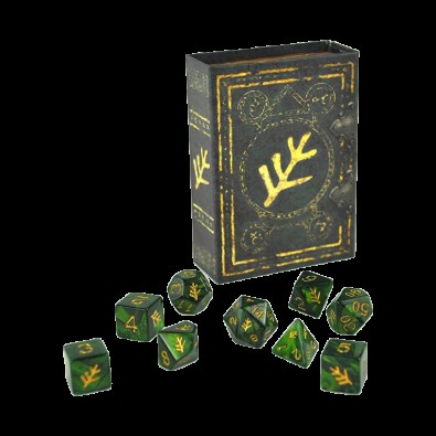 Elder Dice: Green Lovecraft Elder Sign Polyhedral Set