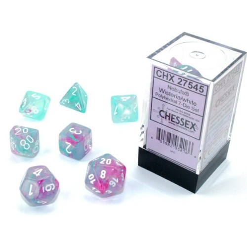 Nebula Luminary Wisteria/White Polyhedral 7-Die Set