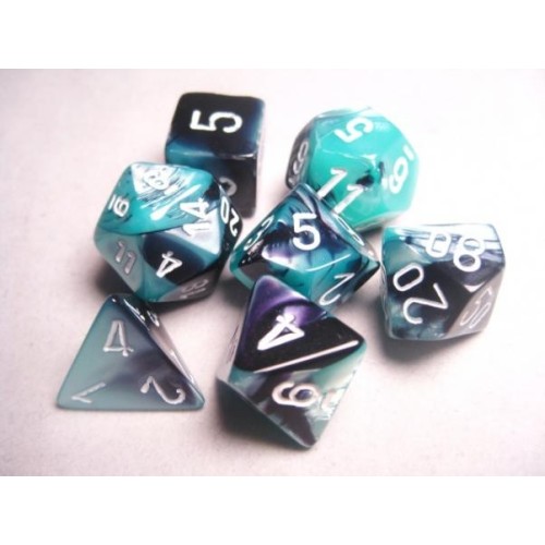 RPG Dice Sets Gemini 5 Black-Shell/White Polyhedral 7-Die Set