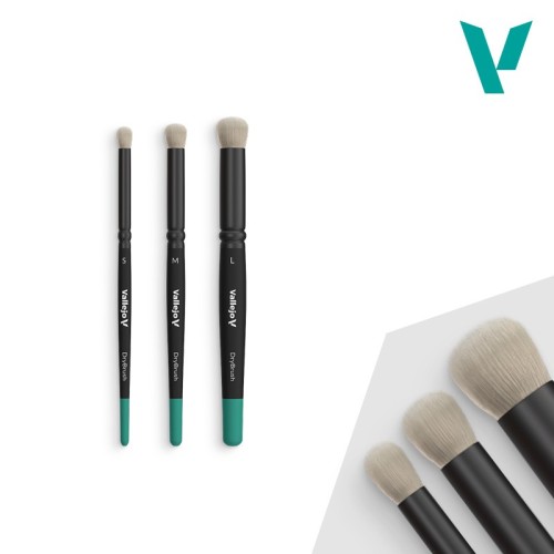 Vallejo Dry Brush - Dry Brush Set - Natural Hair (S, M & L)
