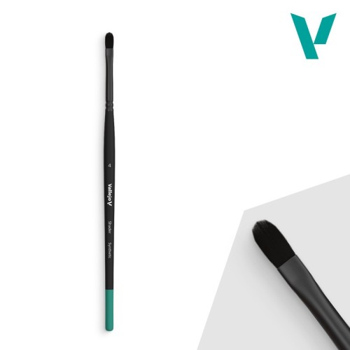 Vallejo Shader - Filbert Shader Flat Synthetic Brush No. 4